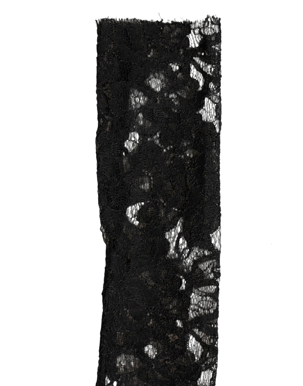 Dolce & Gabbana Sleeves Black Nylon Floral Lace Warmer Arm