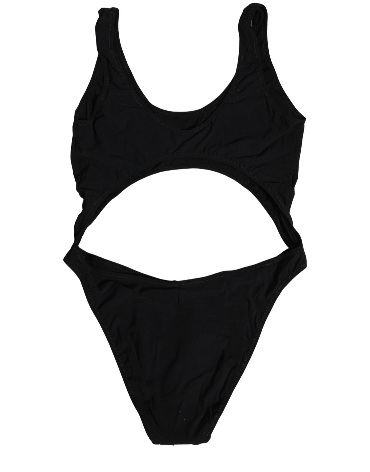 Dolce & Gabbana Black Cutout Logo One Piece Swimsuit Swimwear