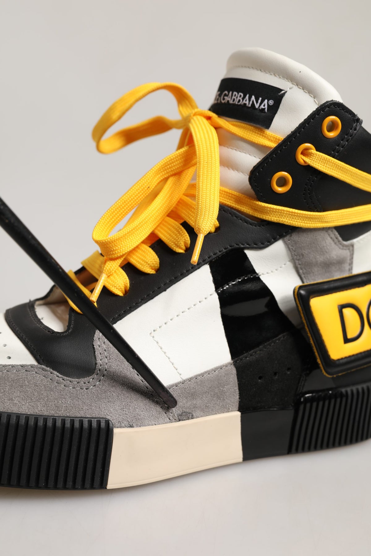 Dolce & Gabbana Multicolor Leather High Top Men Sneakers Shoes