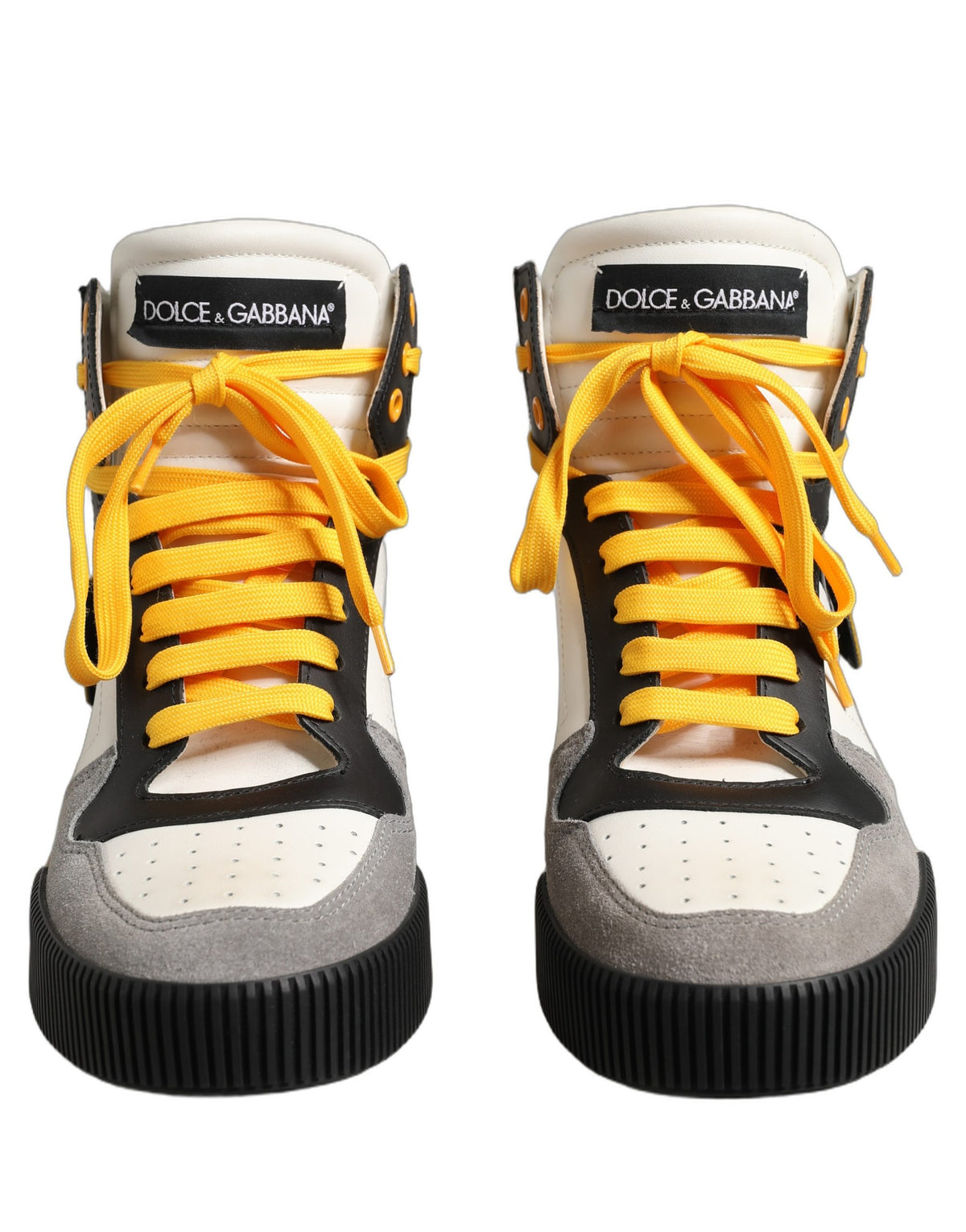 Dolce & Gabbana Multicolor Leather High Top Men Sneakers Shoes