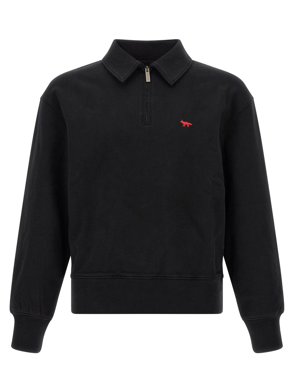 Maison Kitsuné Black Organic Cotton Sweatshirt