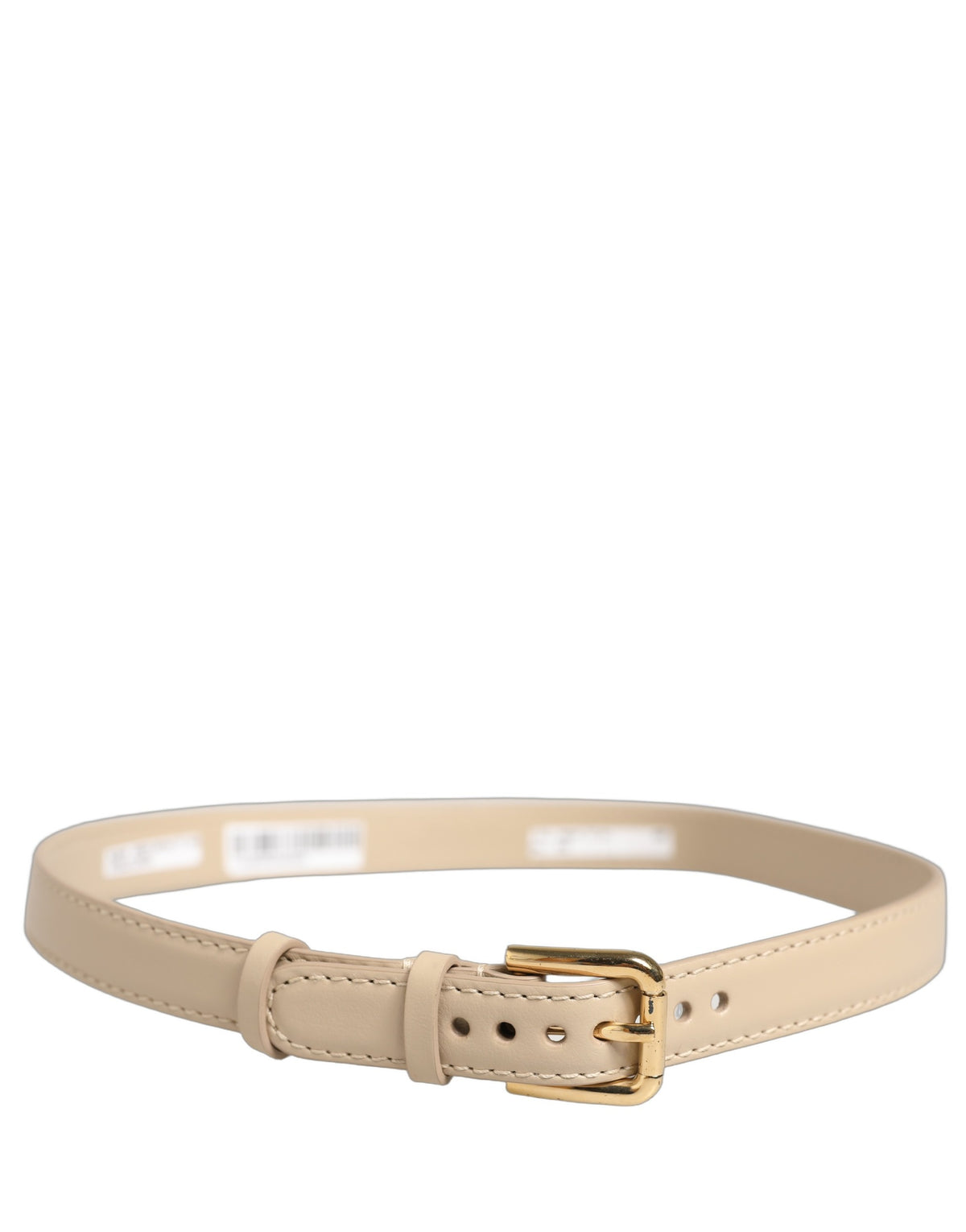 Dolce & Gabbana Beige Embossed Leather Gold Buckle Belt Strap Bracelet