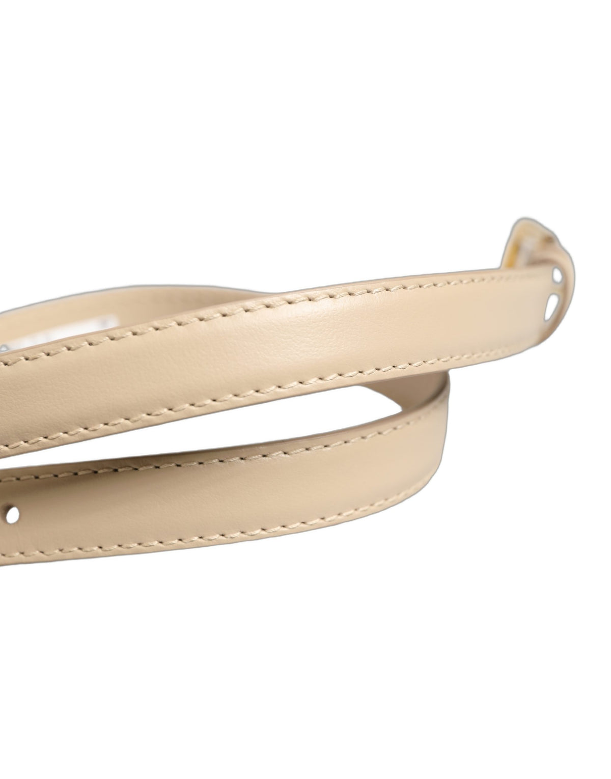 Dolce & Gabbana Beige Embossed Leather Gold Buckle Belt Strap Bracelet