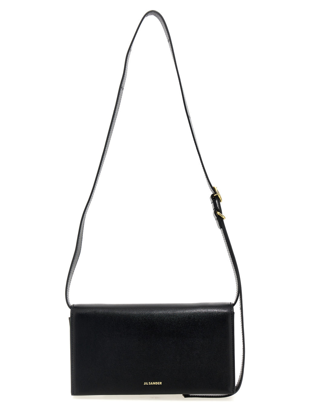 Jil Sander Umhängetasche aus schwarzem Leder