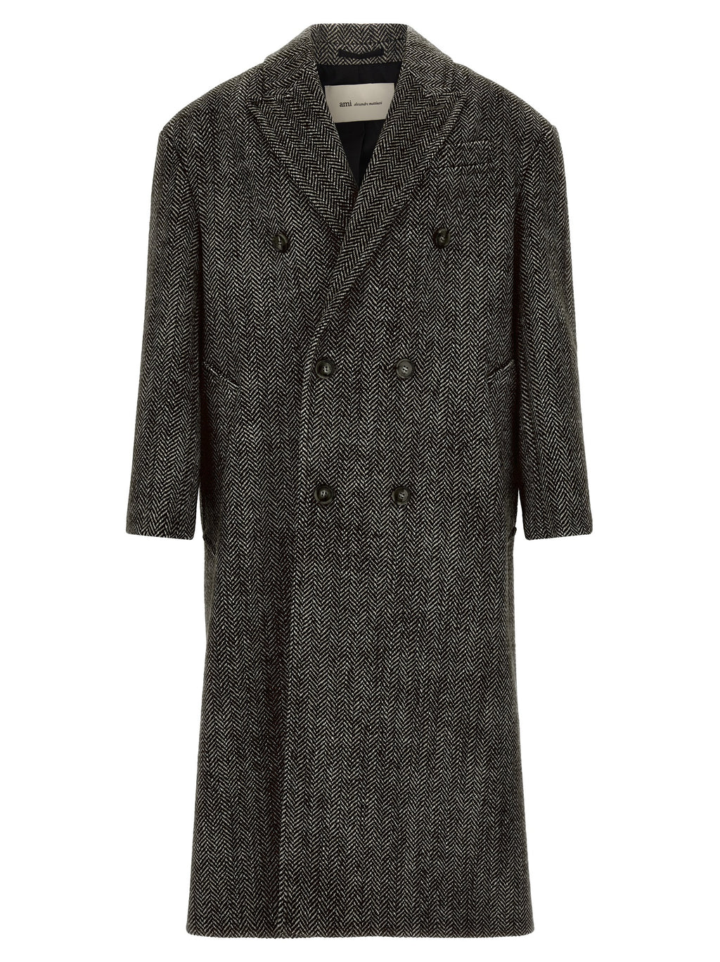 Ami Paris Black Virgin Wool Coat
