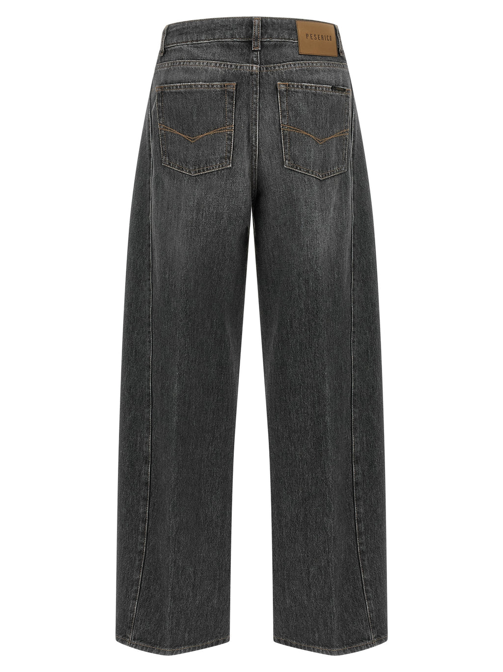 Peserico Gray Cotton High-Waisted Jean