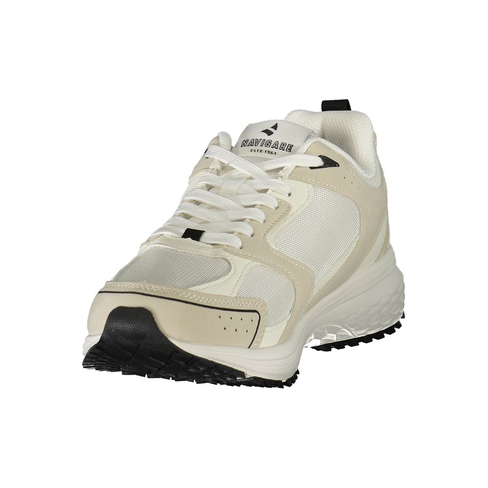 Navigare White Polyester Athletic Sneakers