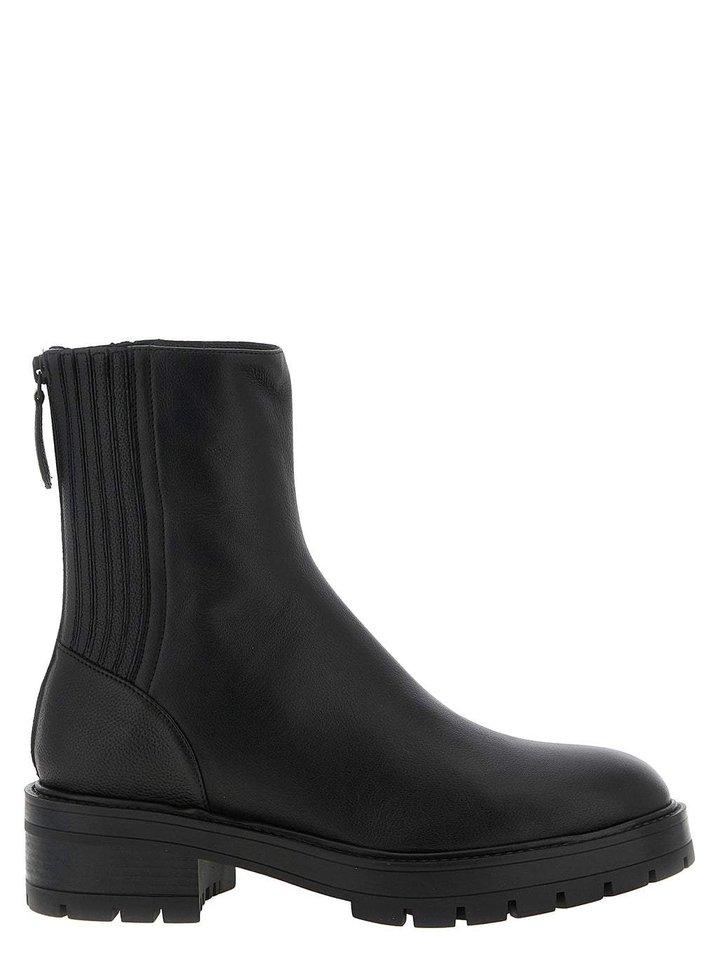 Aquazzura Ankle Boots aus schwarzem Kalbsleder