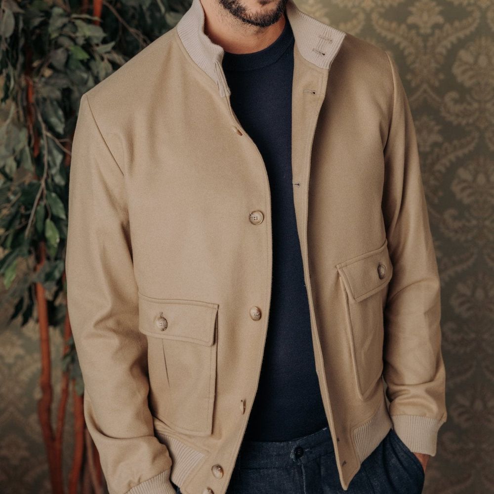 Autore Beige Virgin Wool Bomber