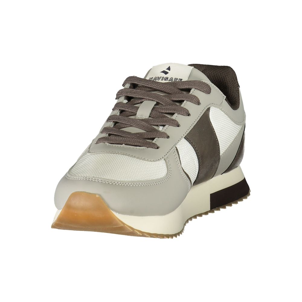 Navigare White Polyester Men's Sneaker