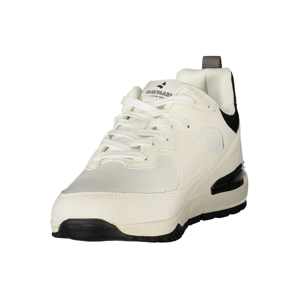 Navigare White Polyester Men's Sneaker