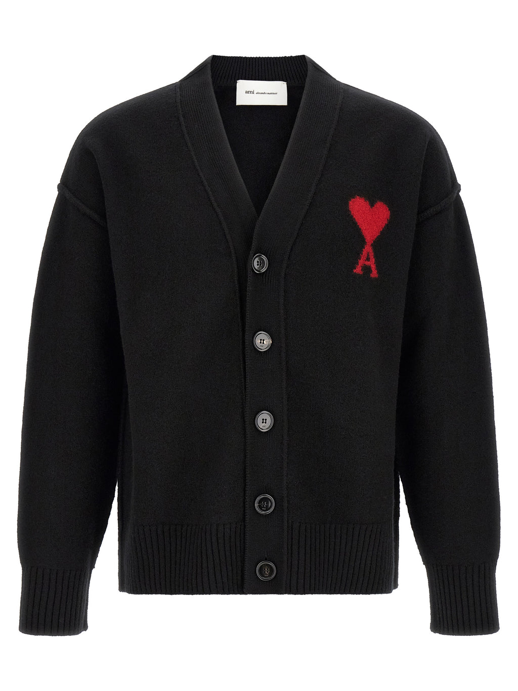 Ami Paris Black Wool Cardigan