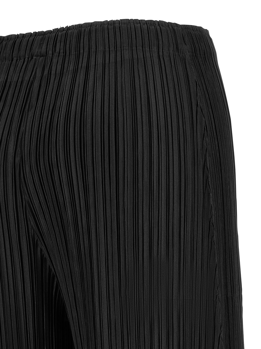 PLEATS PLEASE ISSEY MIYAKE Black Polyester Casual Pants