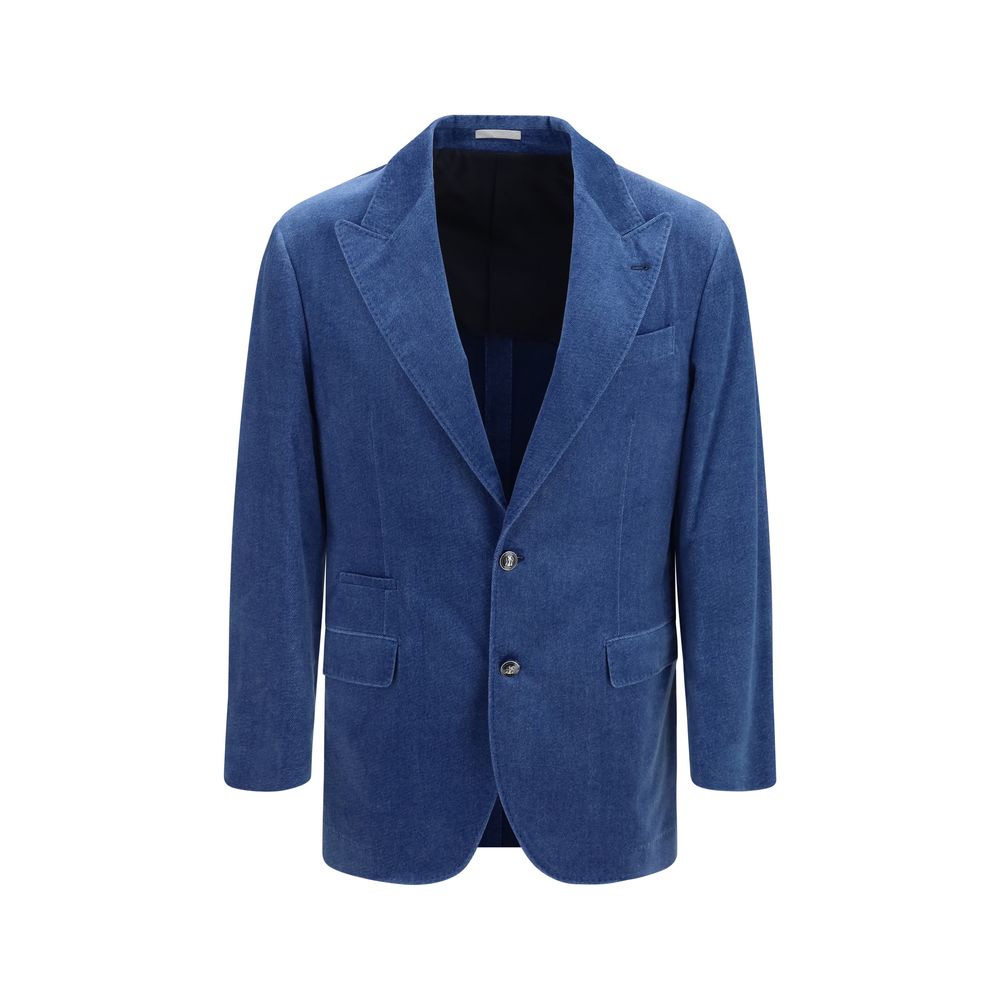 Brunello Cucinelli Blue Cotton Blazer