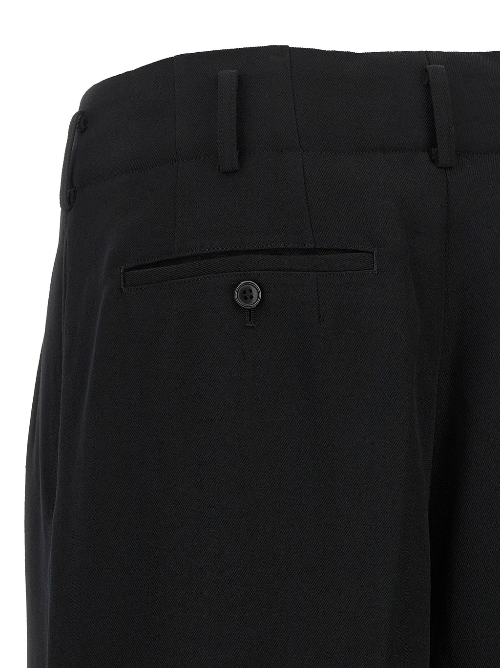 Comme Des Garçons Black Wool Cropped Pants