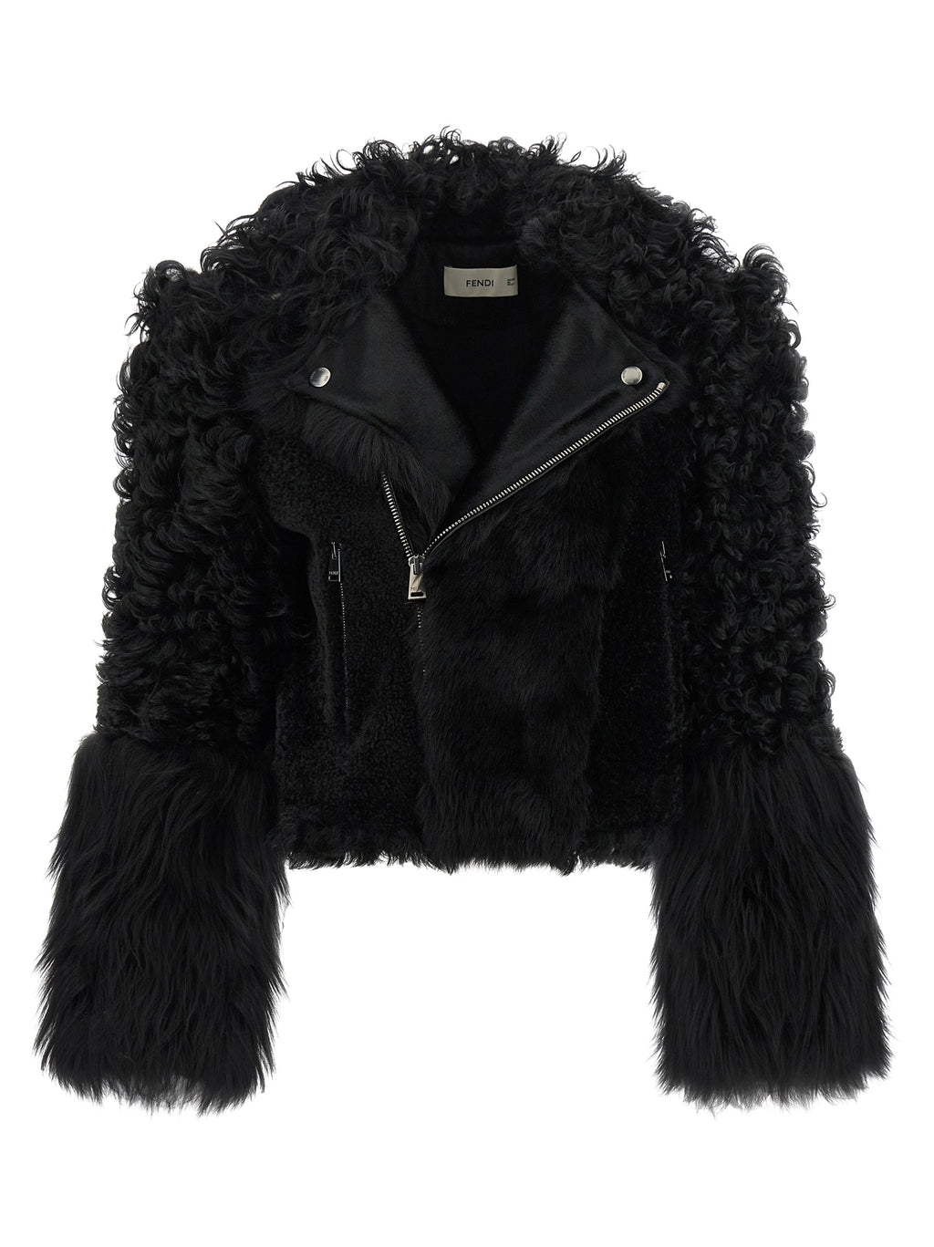 Fendi Black Lamb Leather Biker Jacket