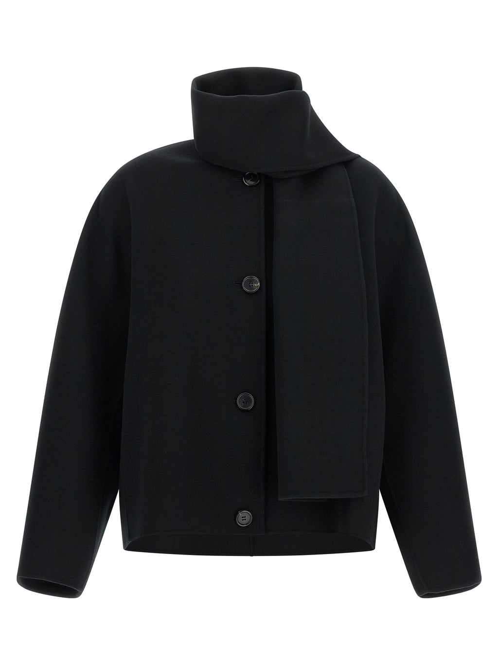 'S Max Mara Black Wool Full-Length Jacket