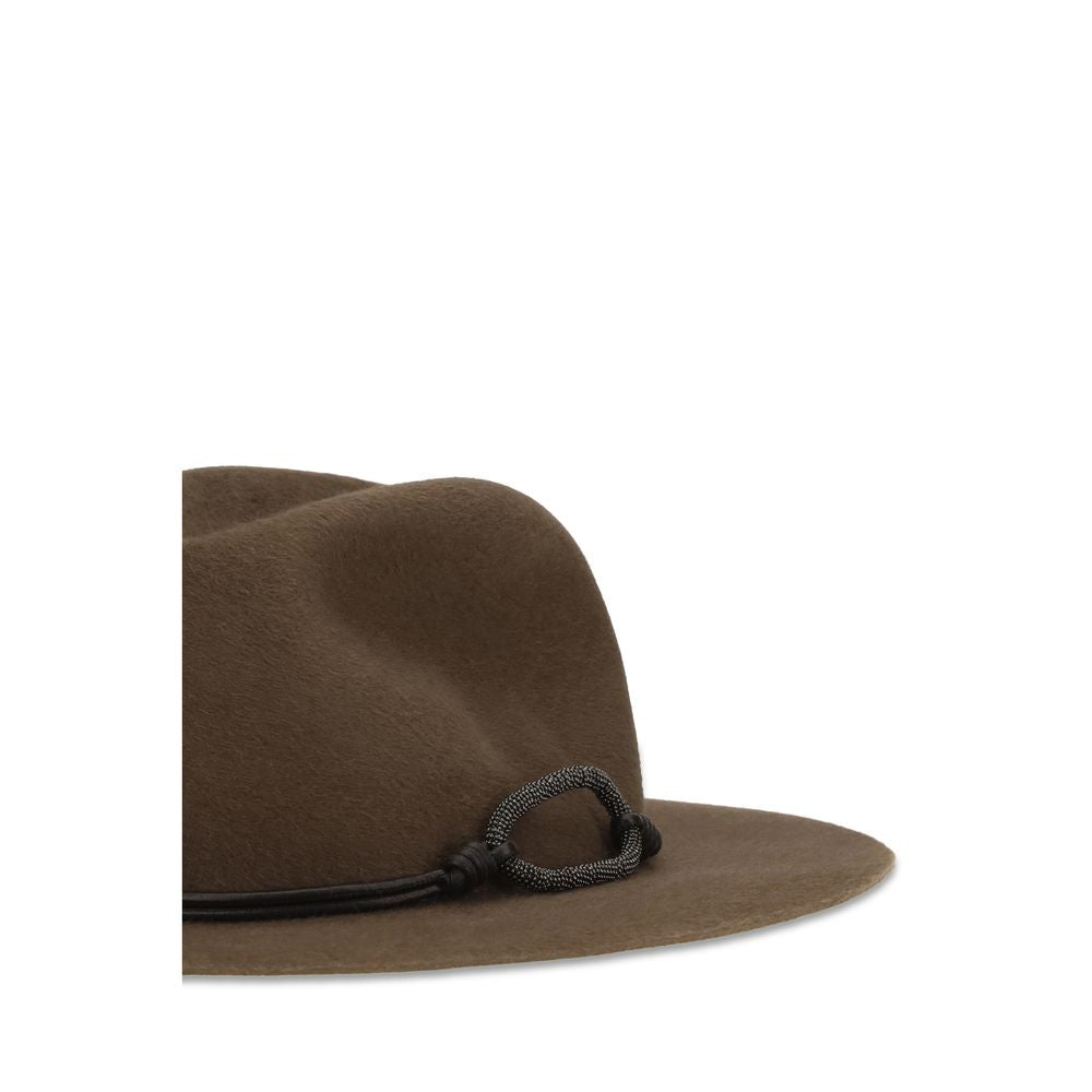 Brunello Cucinelli Brown Eco Fabric Fedora