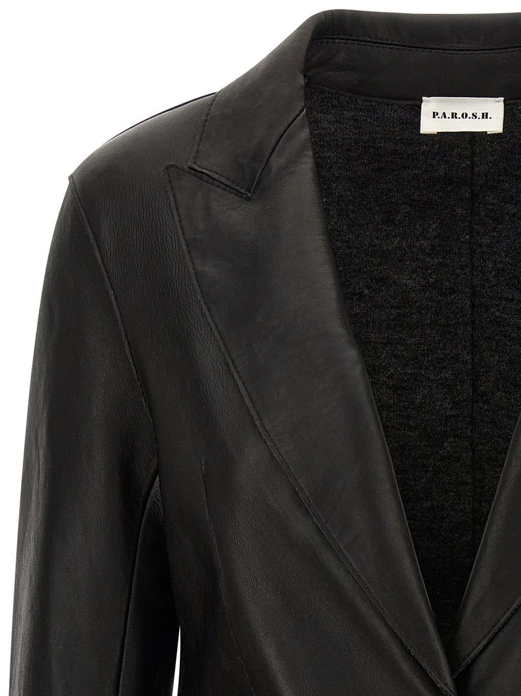 P.A.R.O.S.H. Black Lamb Leather Blazer