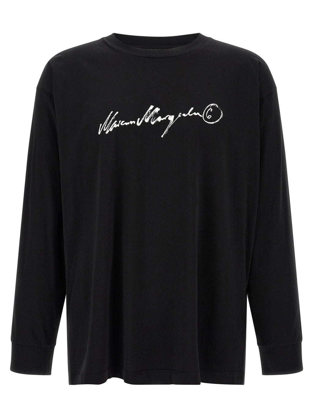 MM6 Maison Margiela Black Cotton Long Sleeve T-Shirt