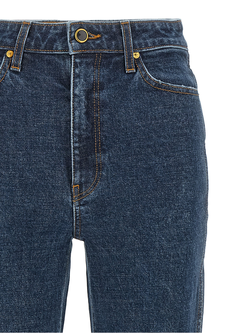 Khaite Blue Cotton Flared Jeans