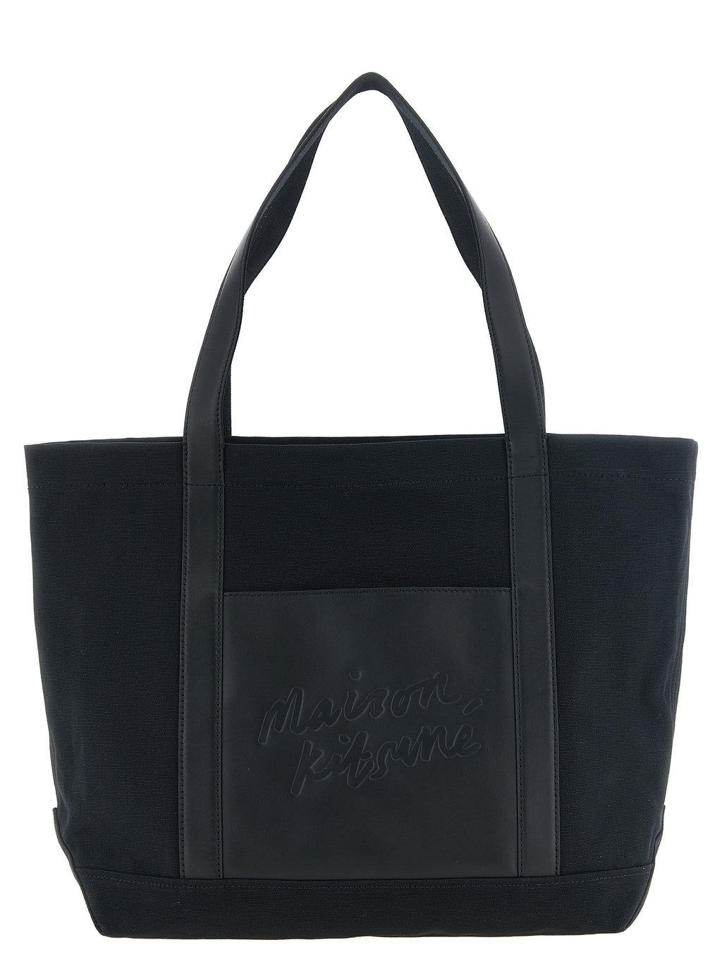 Maison Kitsuné Black Cotton Tote Bag
