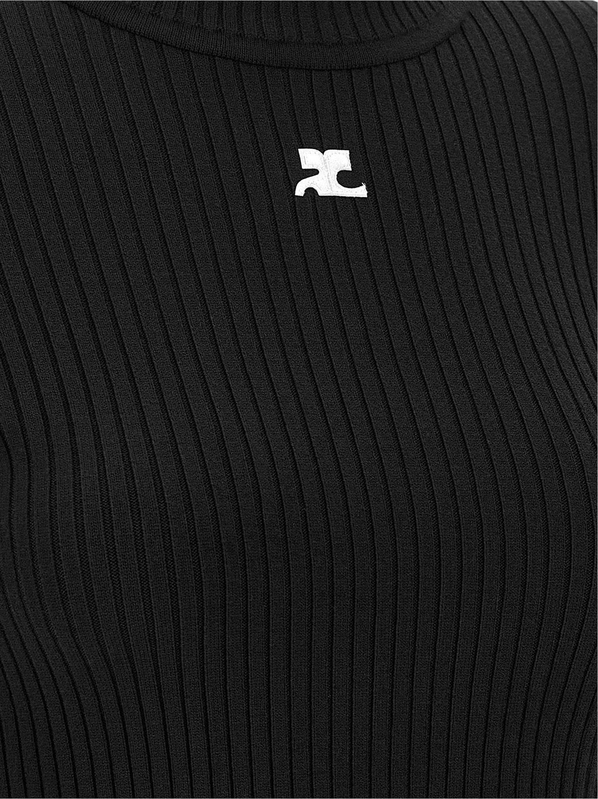 Courrèges Black Viscose Cardigan