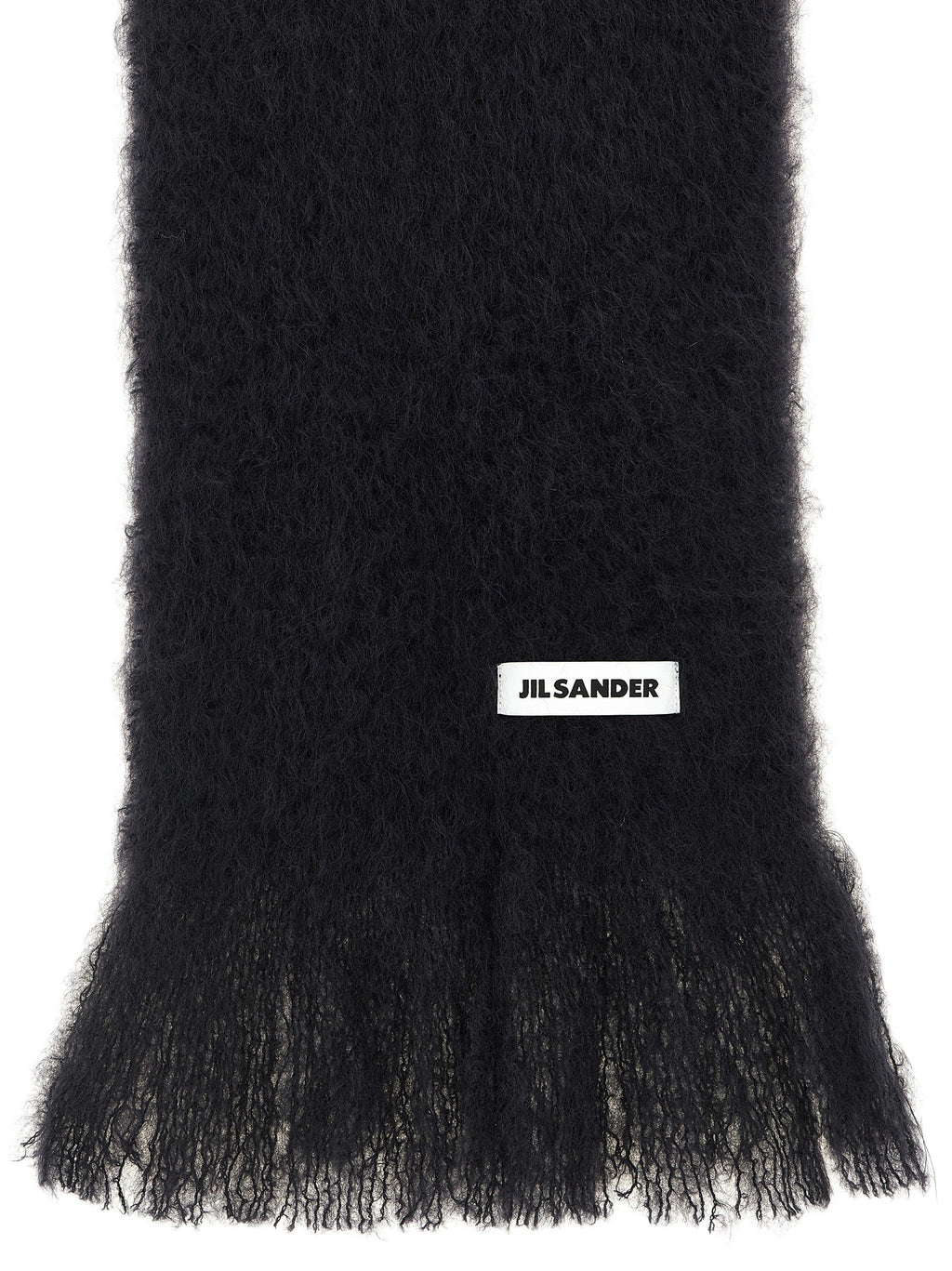 Jil Sander Black Wool Scarf