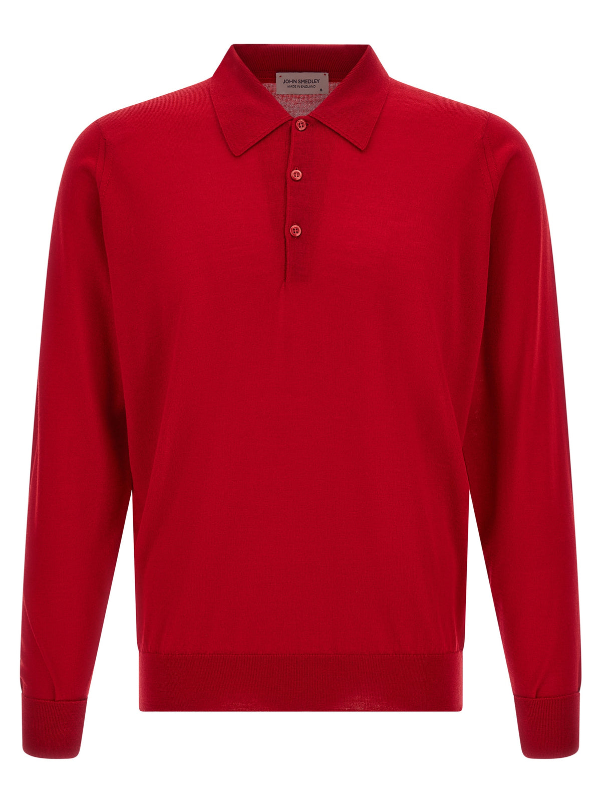 JOHN SMEDLEY Red Merino Wool Polo Shirt