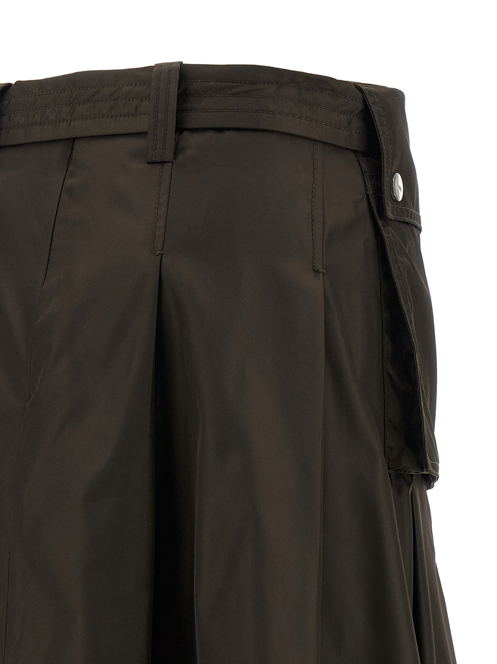Ganni Brown Polyamide Midi Skirt