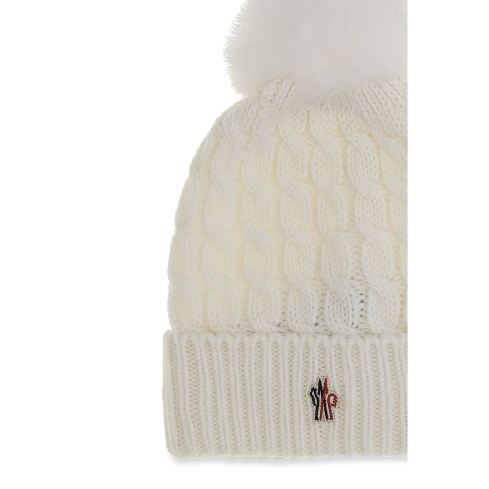 Moncler Grenoble White Wool Oves Aries Beanie
