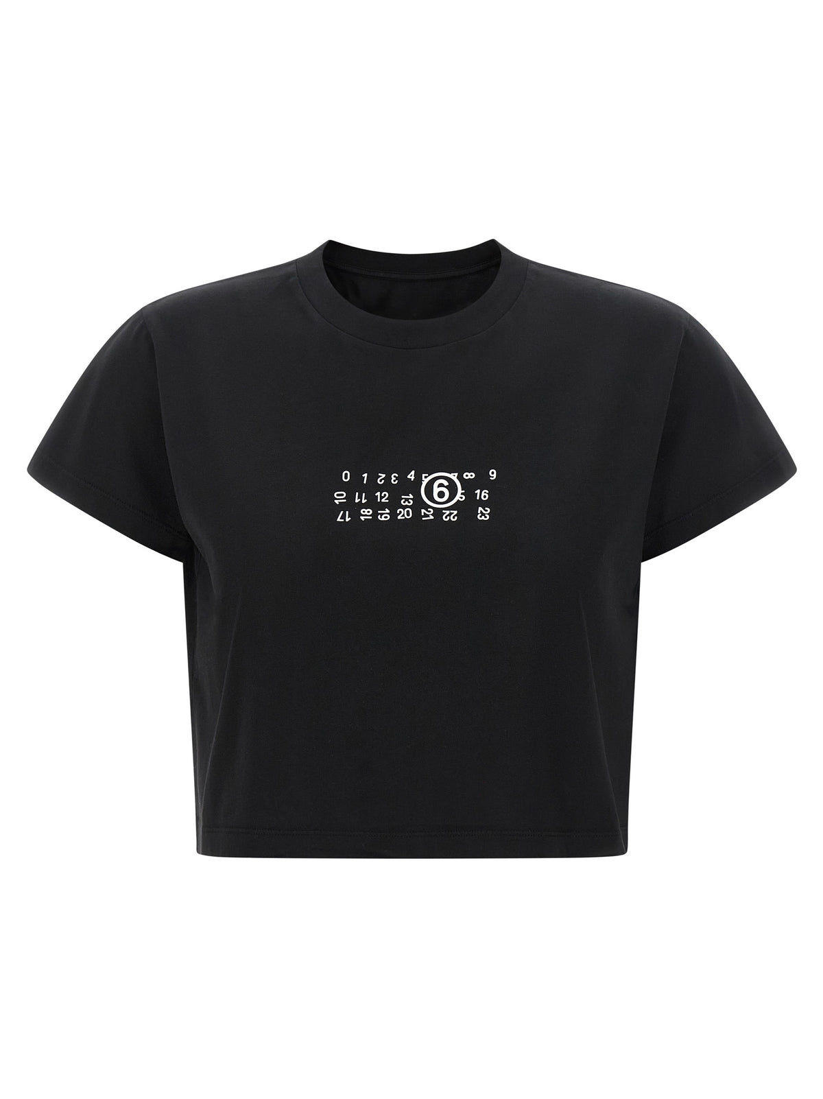 MM6 Maison Margiela Schwarzes Baumwoll-T-Shirt