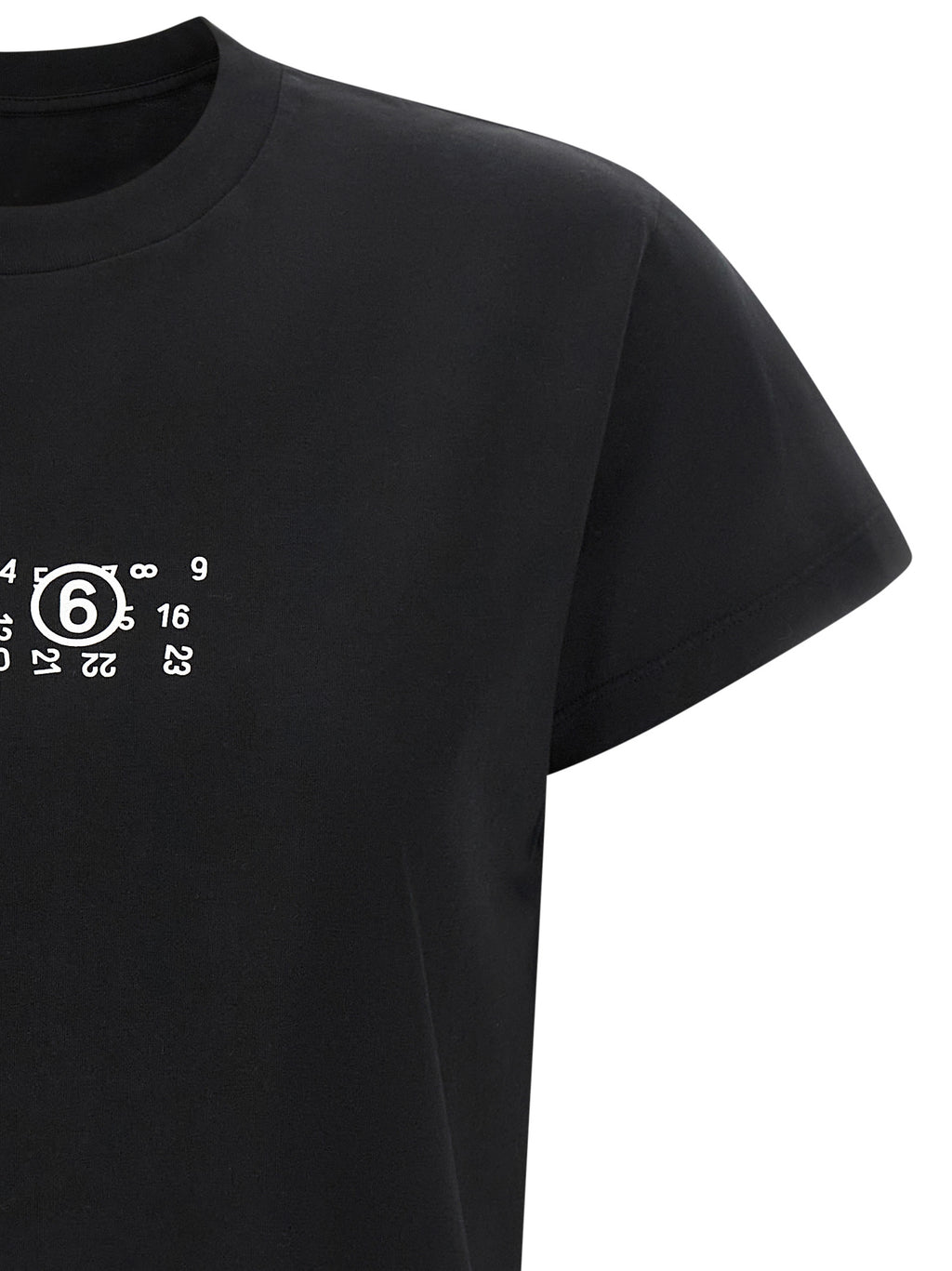 MM6 Maison Margiela Schwarzes Baumwoll-T-Shirt