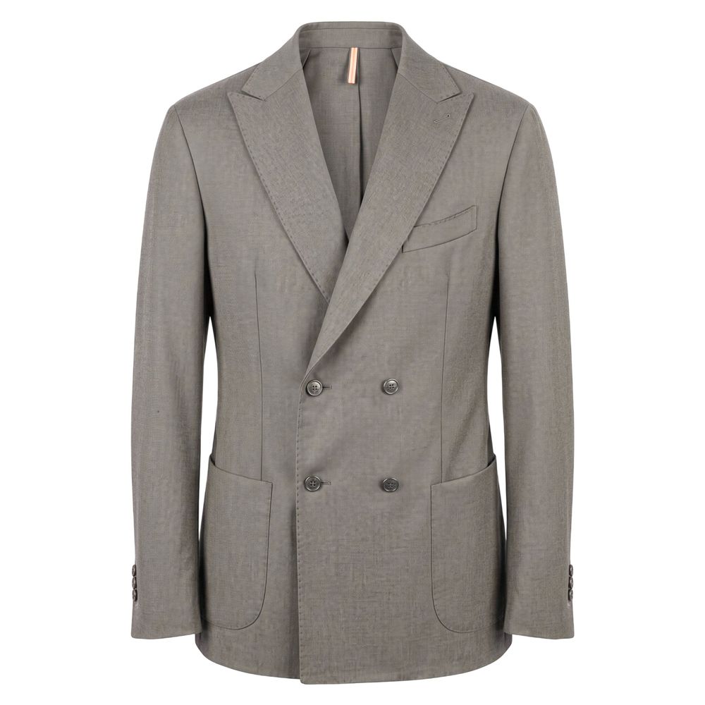 Roberto Pepe Luxury Grey Viscose Men Jacket