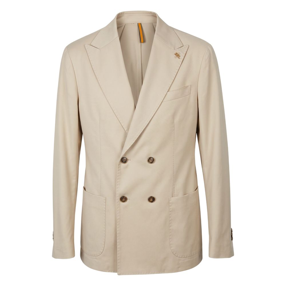 Roberto Pepe Luxury Beige Viscose Men Jacket