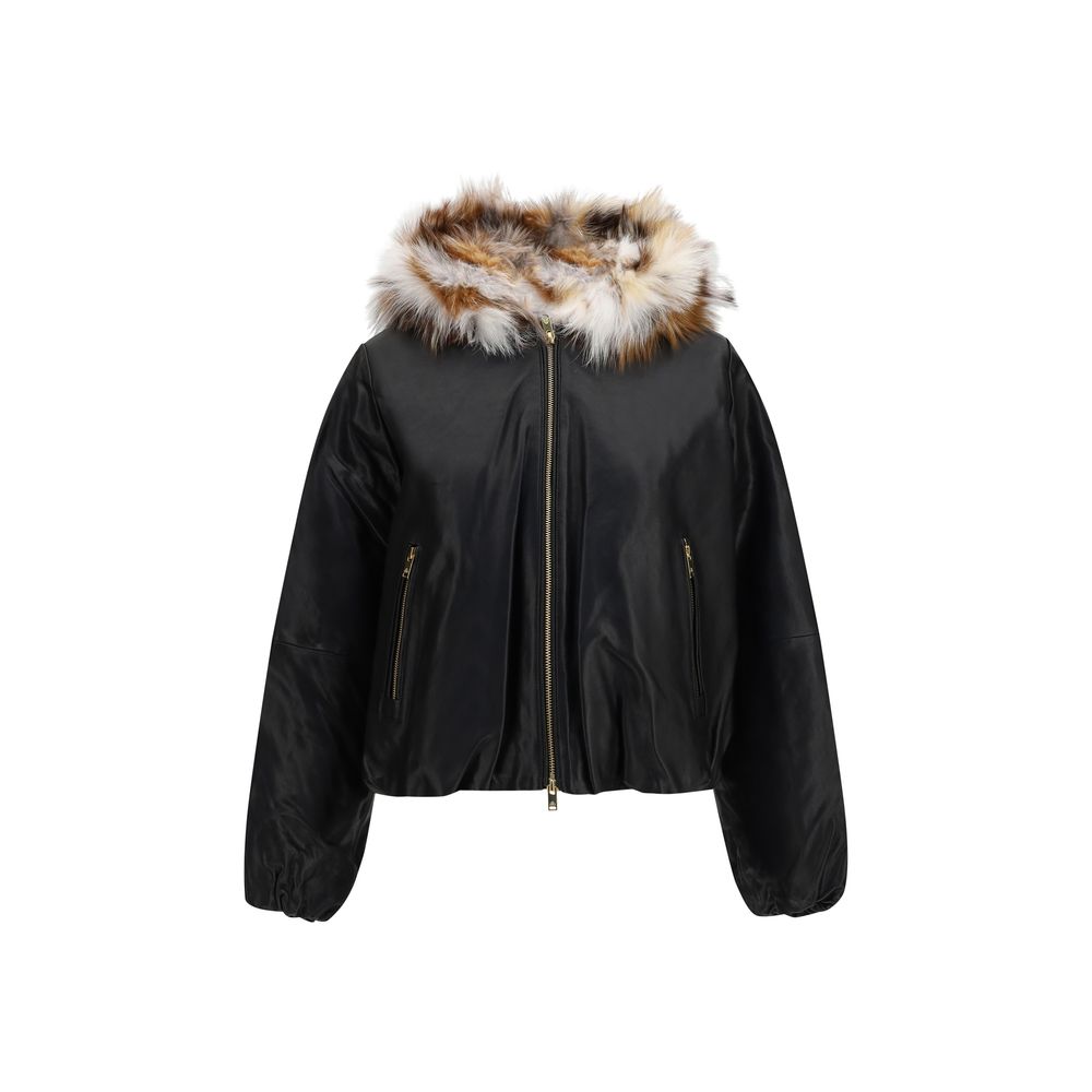Moose Knuckles Black Lambskin Leather Jacket