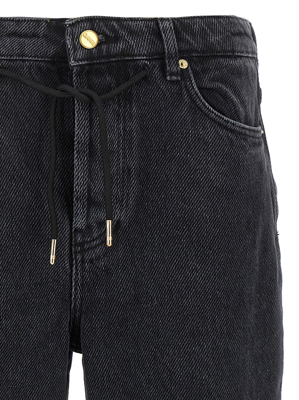 Ganni Black Cotton Jeans Denim