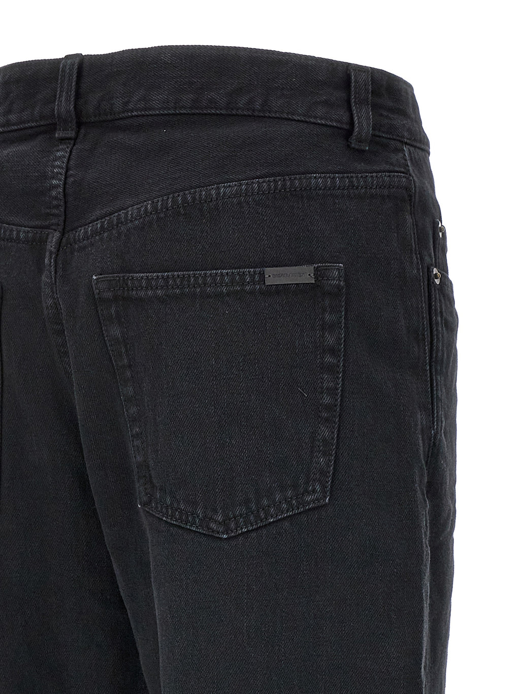 Saint Laurent Black Cotton Straight-Leg Jeans