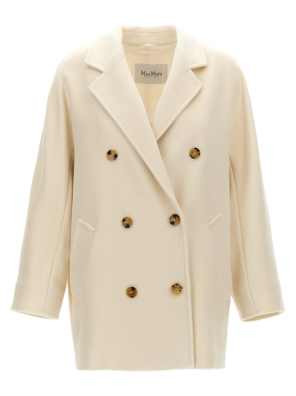 Max Mara Weißer Mantel aus Schurwolle