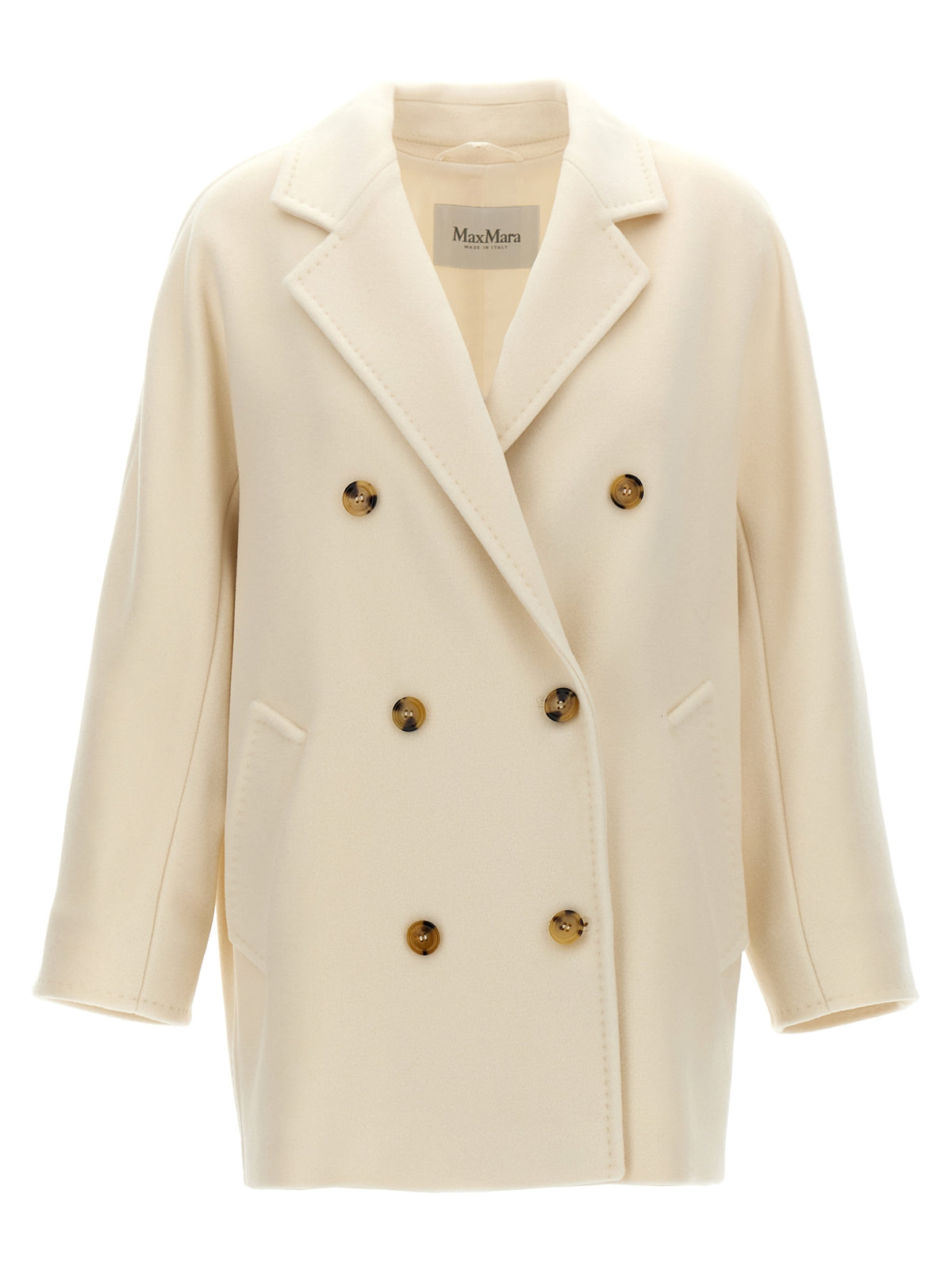 Max Mara Weißer Mantel aus Schurwolle
