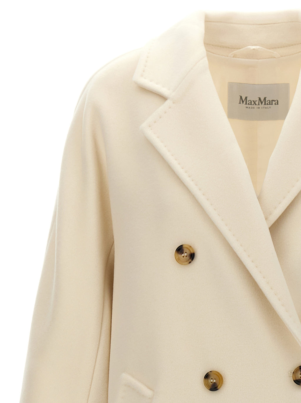 Max Mara Weißer Mantel aus Schurwolle