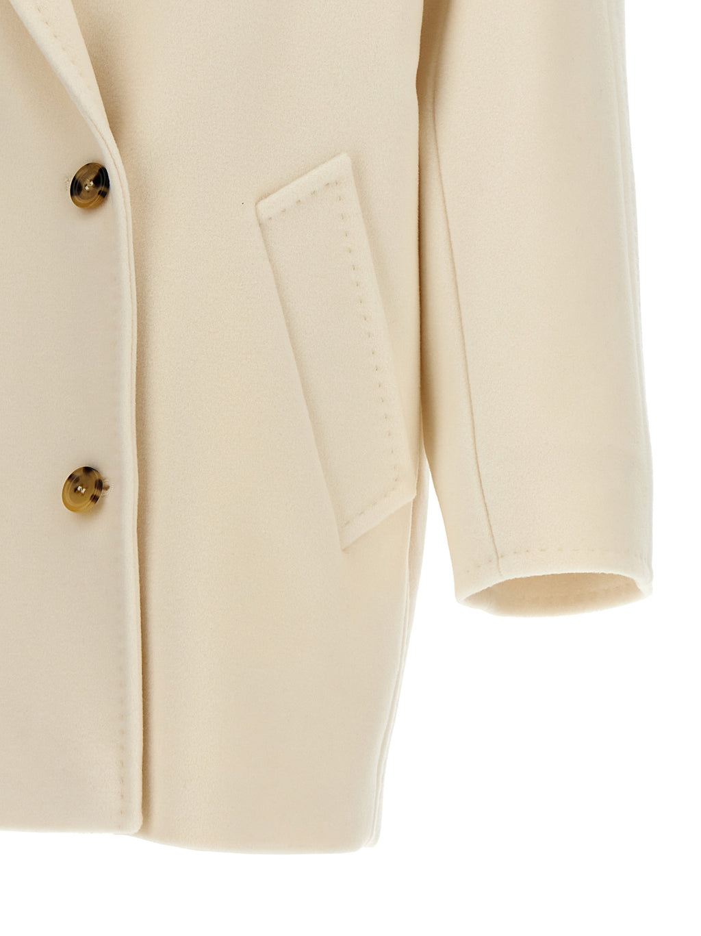 Max Mara Weißer Mantel aus Schurwolle