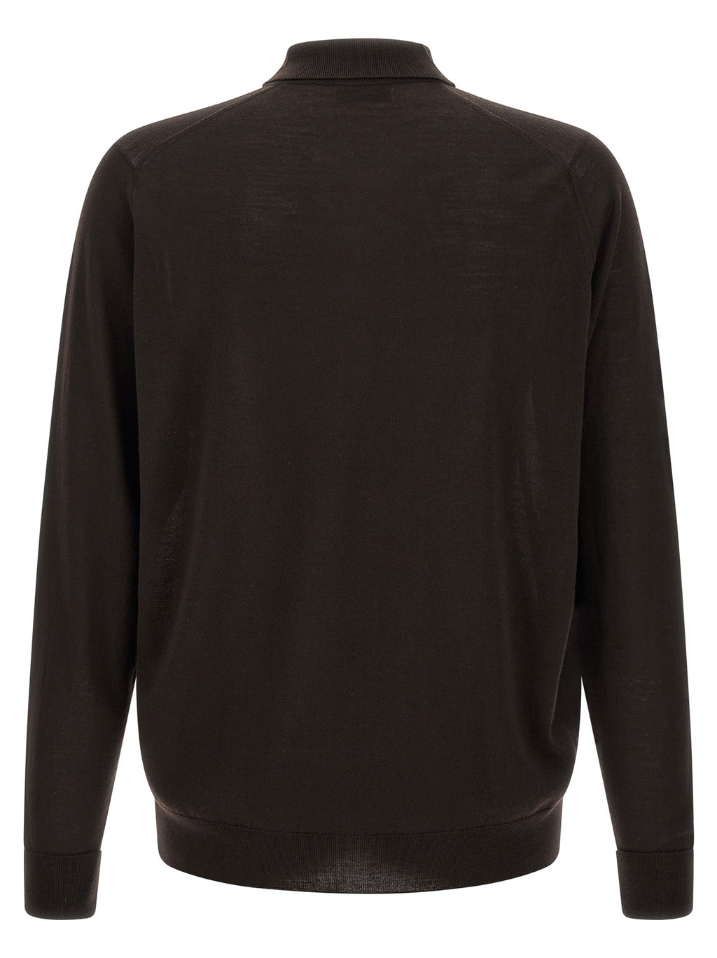 JOHN SMEDLEY Brown Merino Wool Polo Shirt