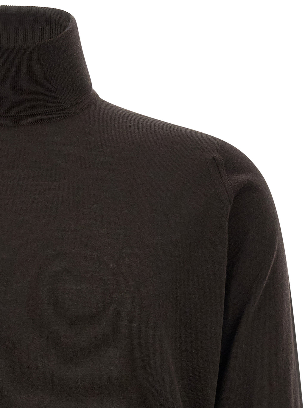 JOHN SMEDLEY Brown Merino Wool Cardigan