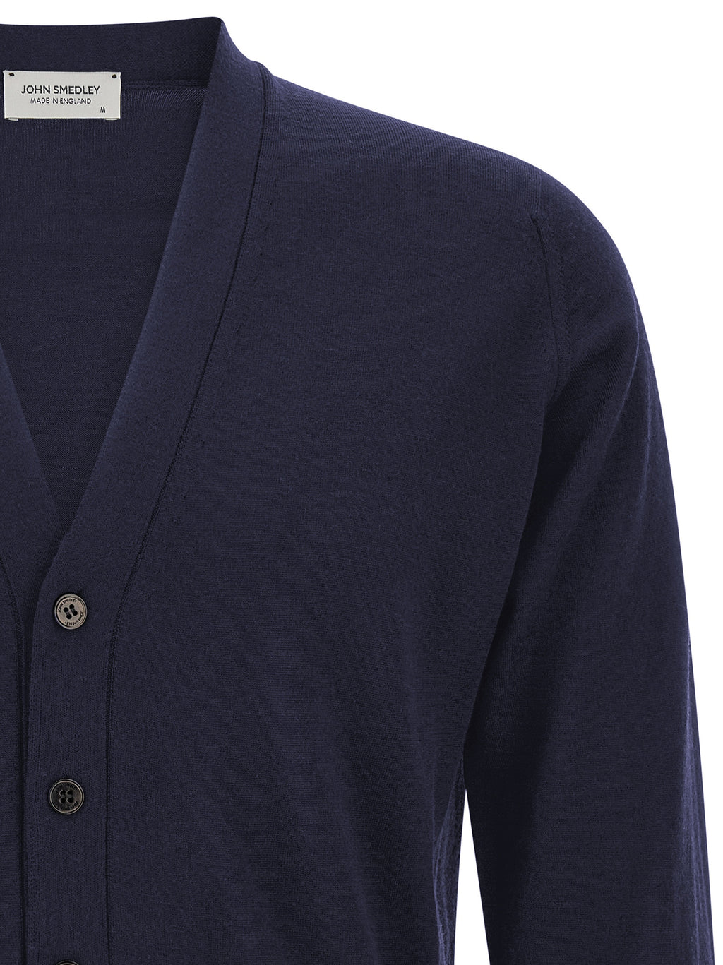 JOHN SMEDLEY Blue Merino Wool Cardigan