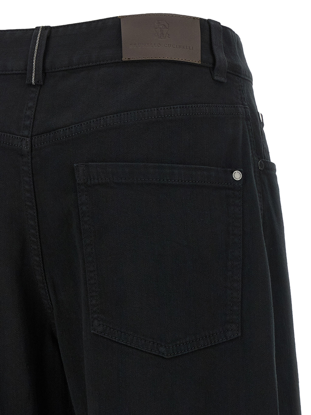 Brunello Cucinelli Black Cotton High-Waisted Jean