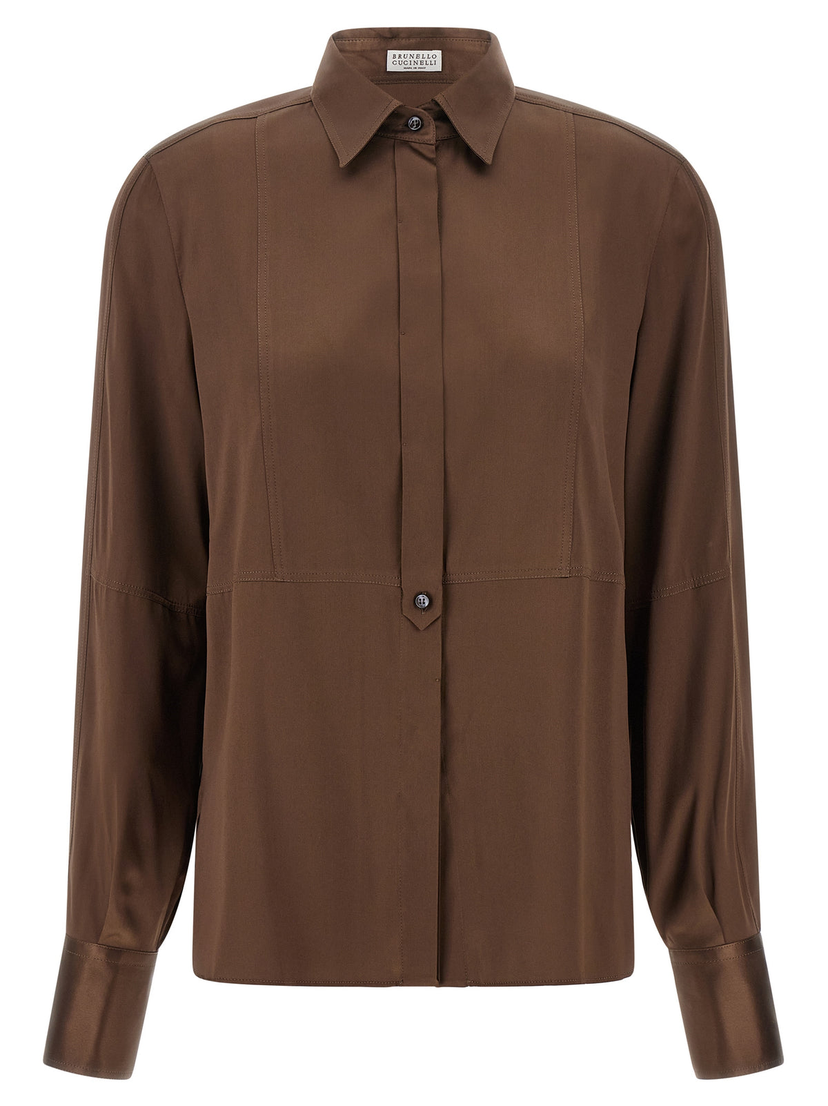 Brunello Cucinelli Brown Silk Blouse