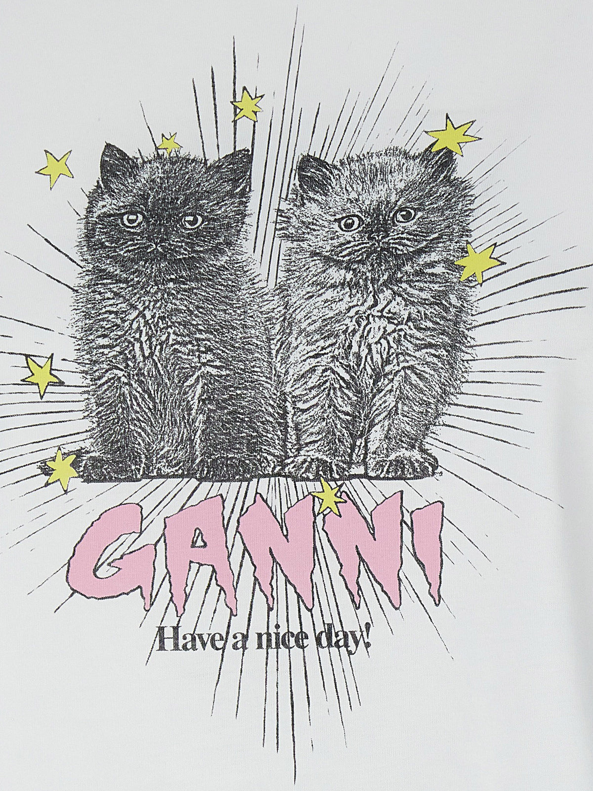 Ganni Weißes Baumwoll-T-Shirt