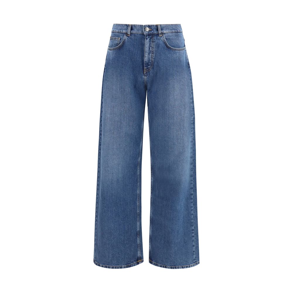 Palm Angels Blaue Jeans aus Baumwoll-Denim