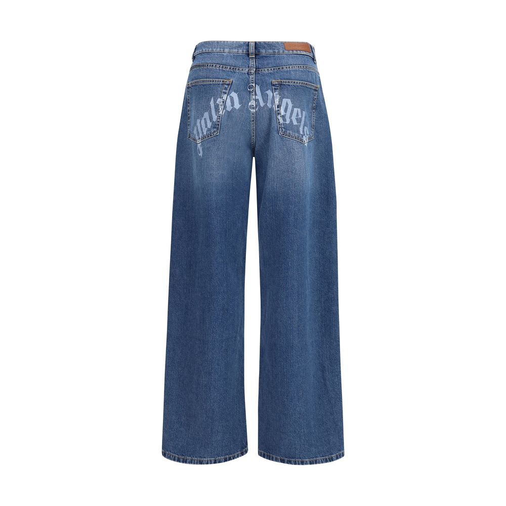 Palm Angels Blaue Jeans aus Baumwoll-Denim